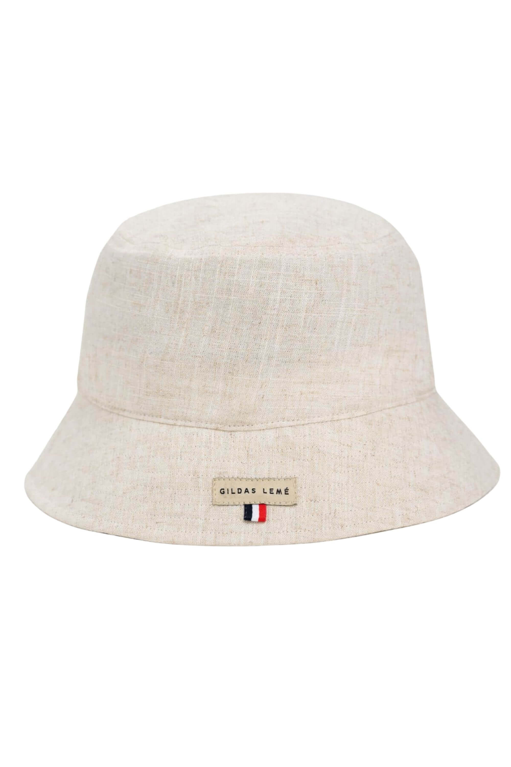 linen bucket hat back view