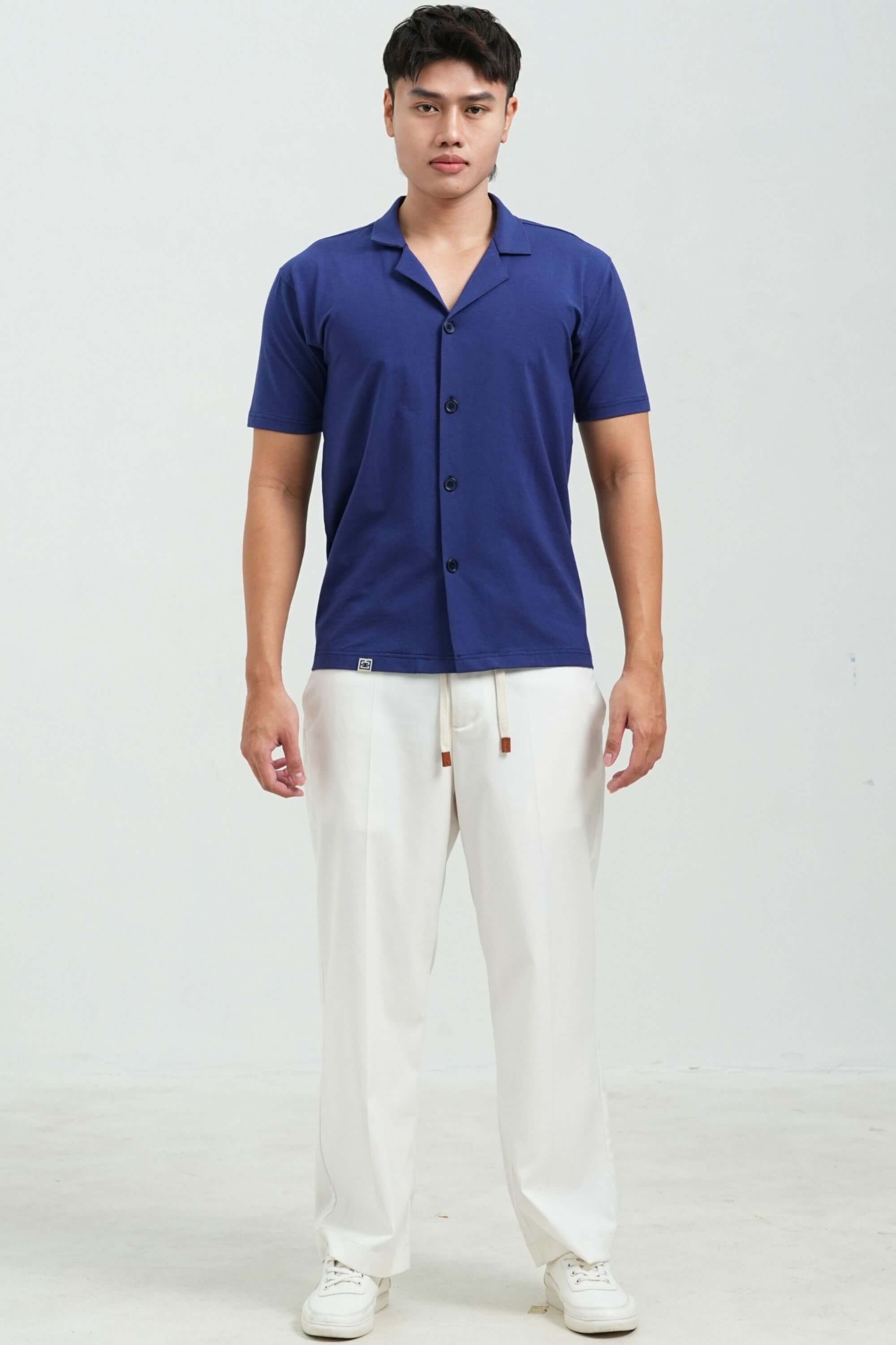 liseron blanc pant white front view on model