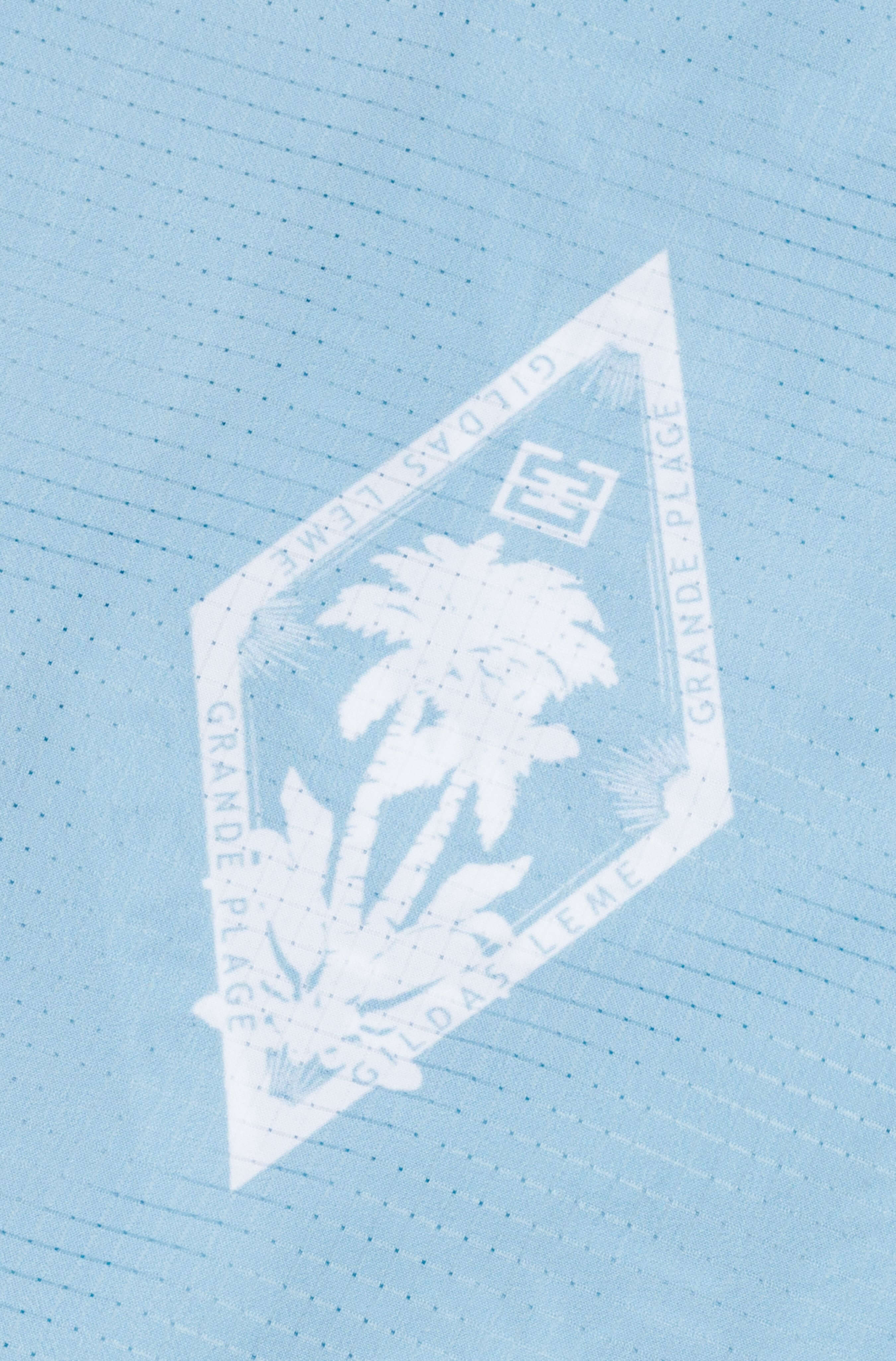 Printed logo on men’s Pink Paradise resort shirt