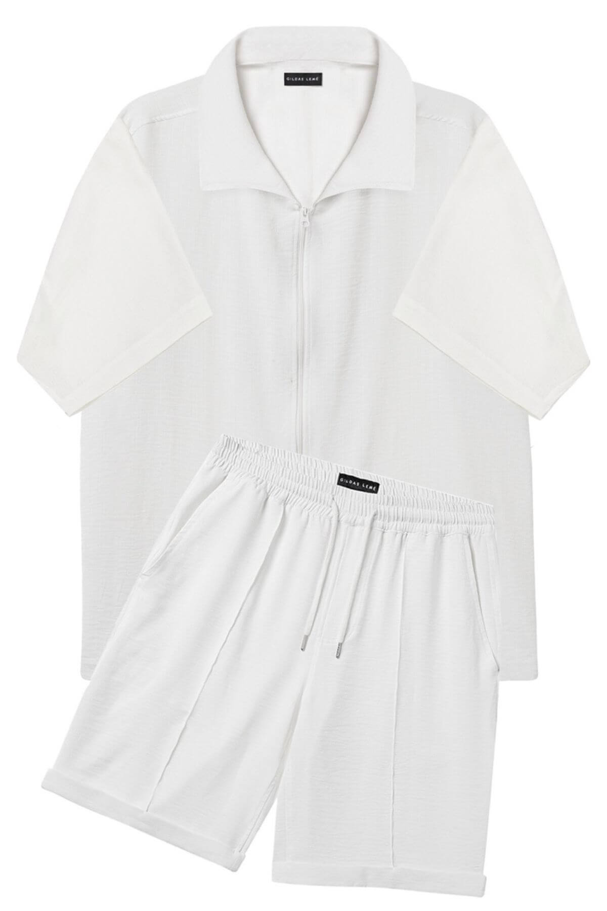 Mistral white summer outfit set for men in resort wear style
