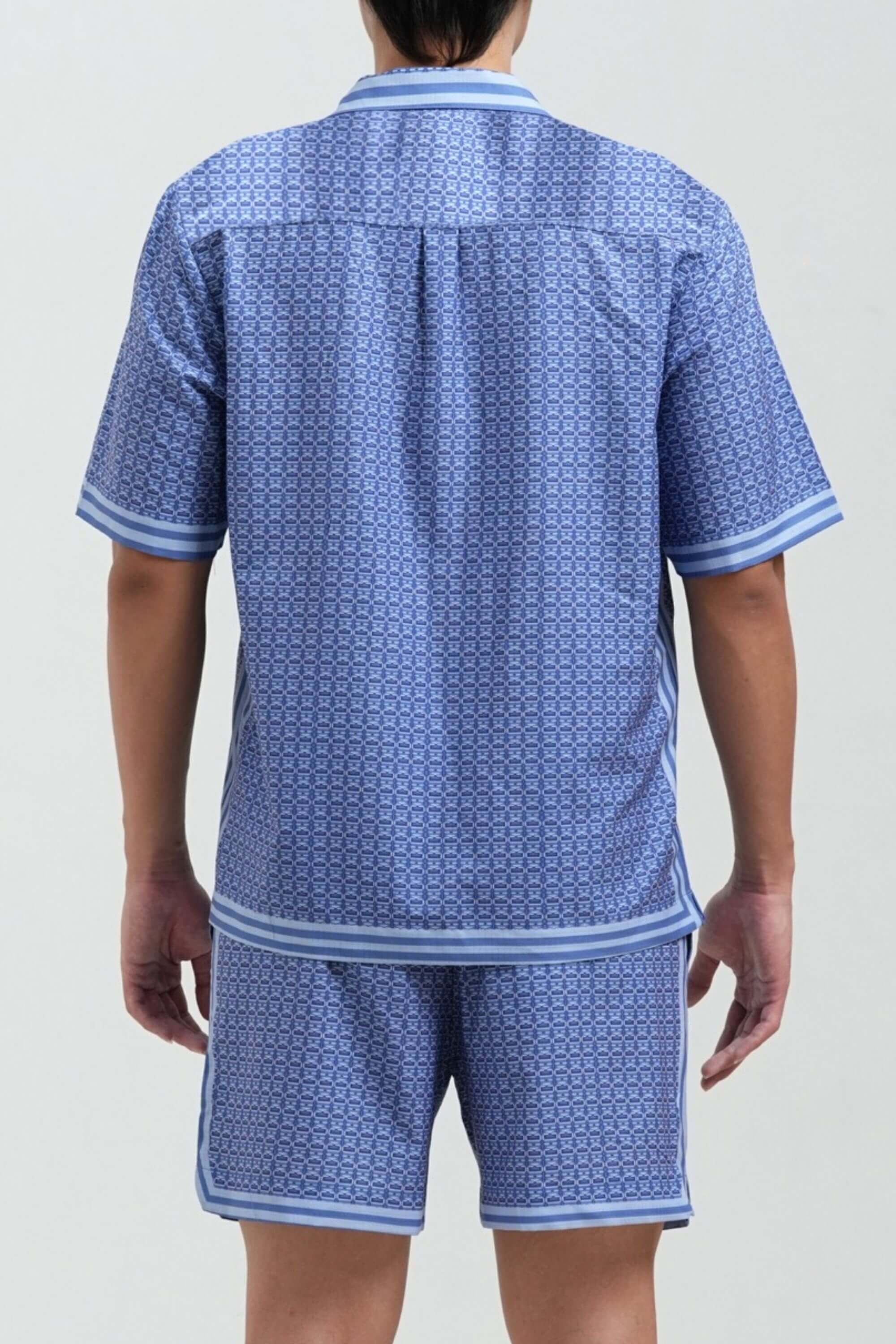 monogram resort set back view on model