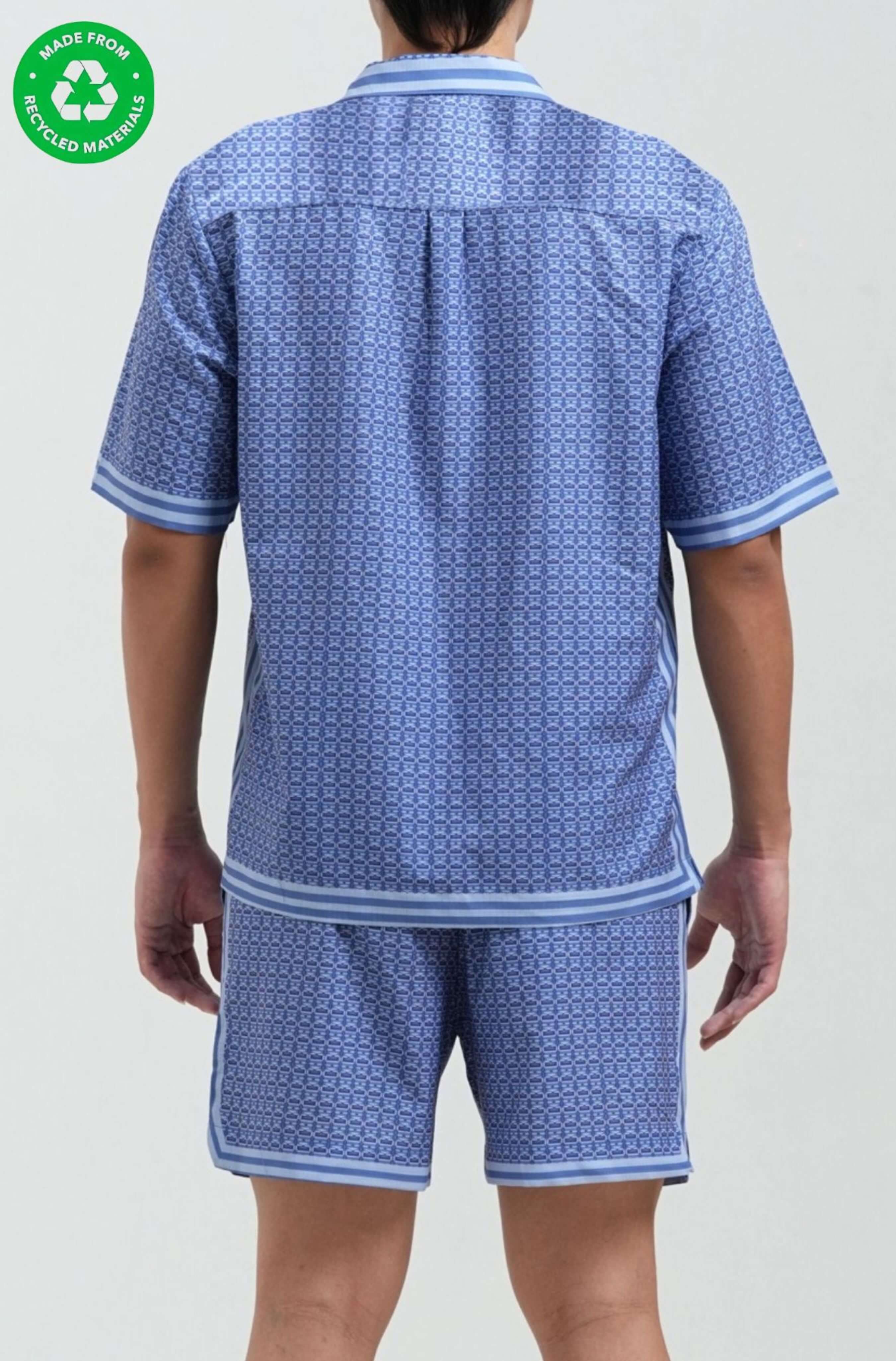 Back label of Monogram summer resortwear set