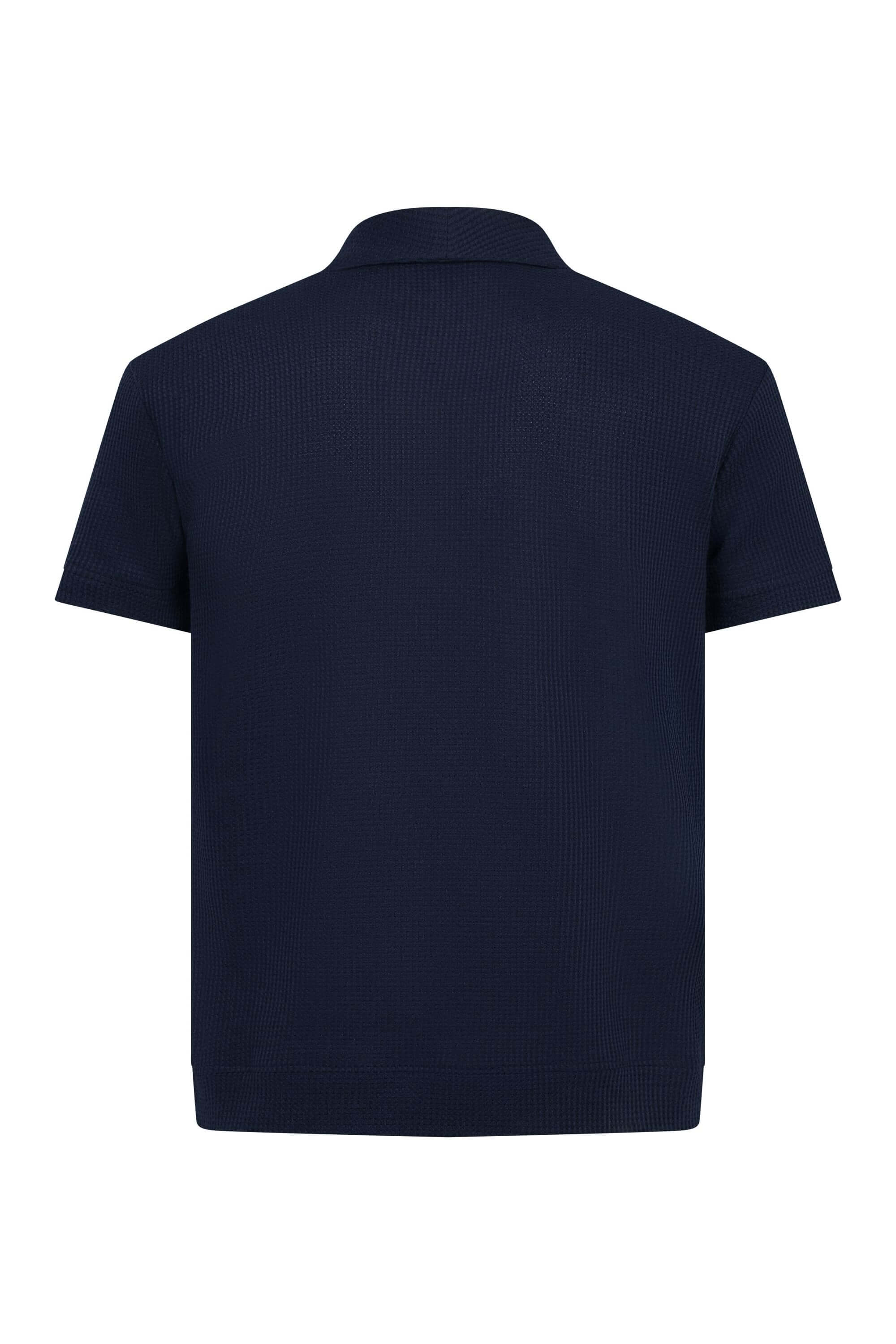 palma polo shirt navy back view flatlay #color_navy