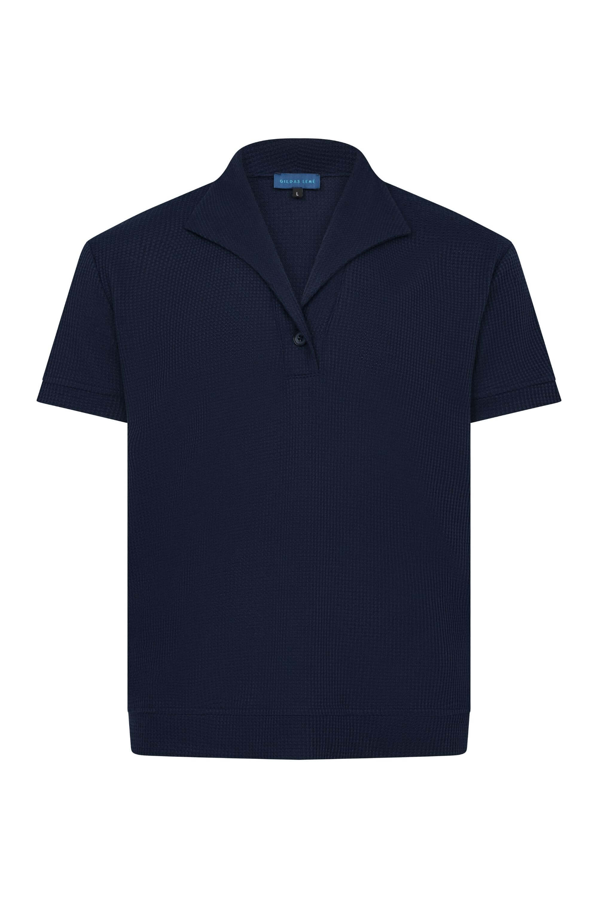 palma polo shirt navy front view #color_navy