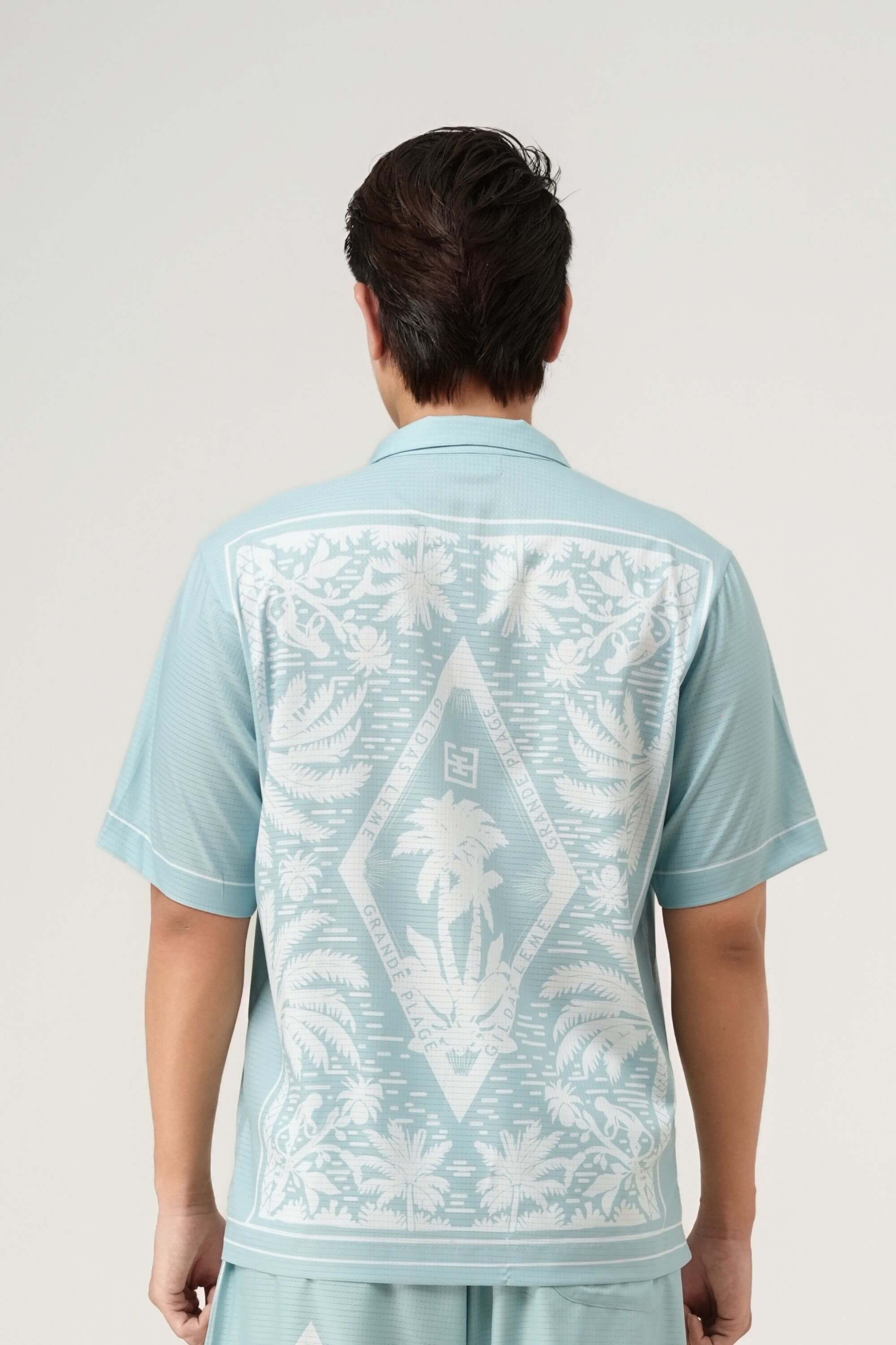 pink paradise resort shirt light blue back view on model #color_light blue