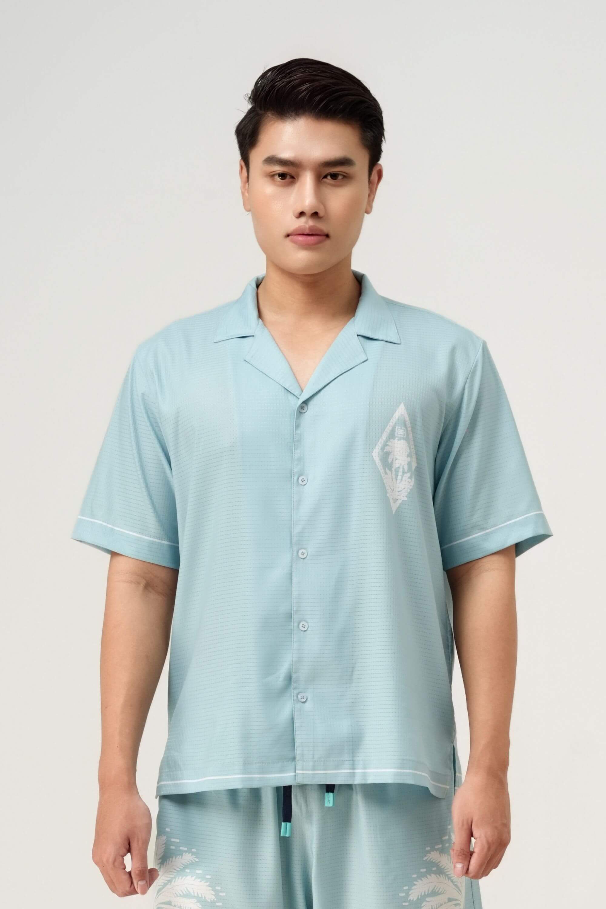 pink paradise resort shirt light blue view on model #color_light blue