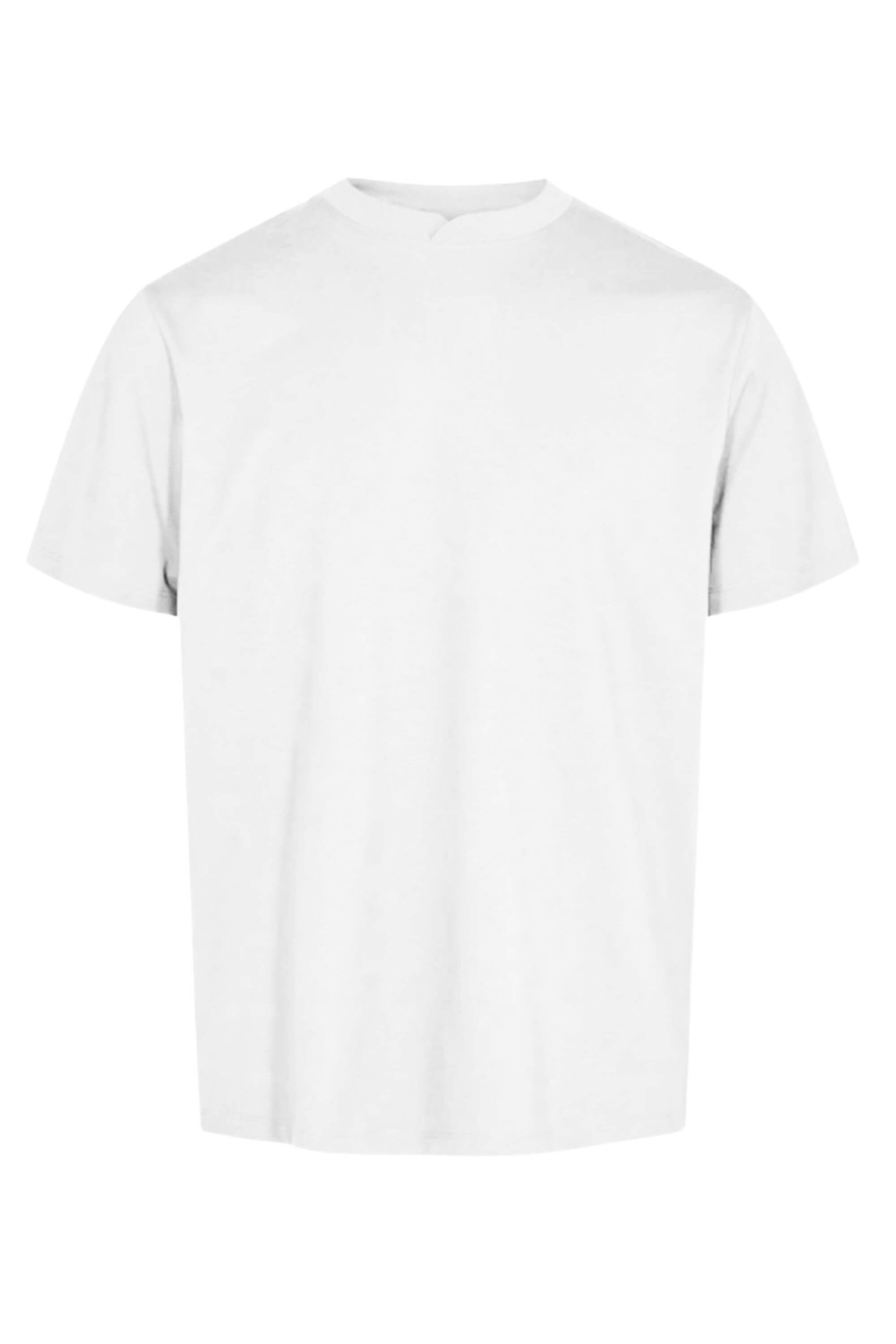 qmax mandarin round neck t-shirt front view #color_white