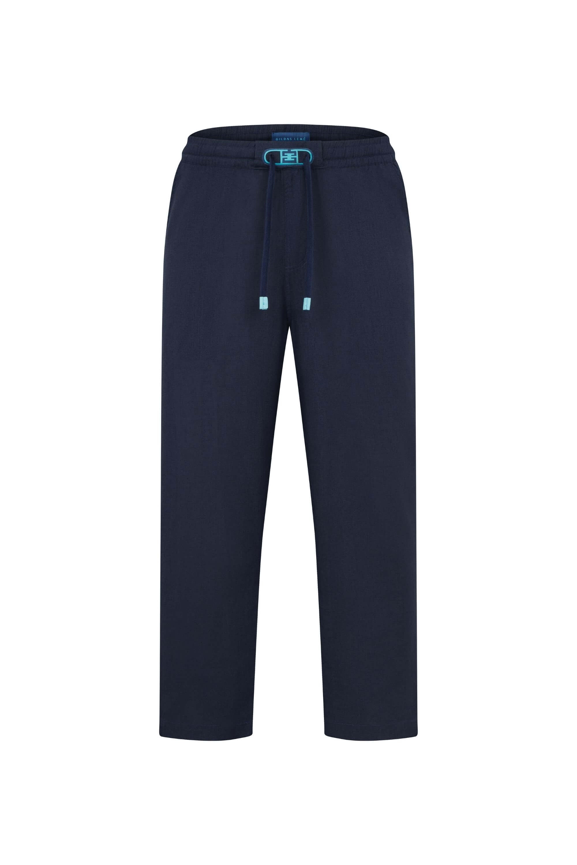 ramatuelle linen pant navy front view #color_navy