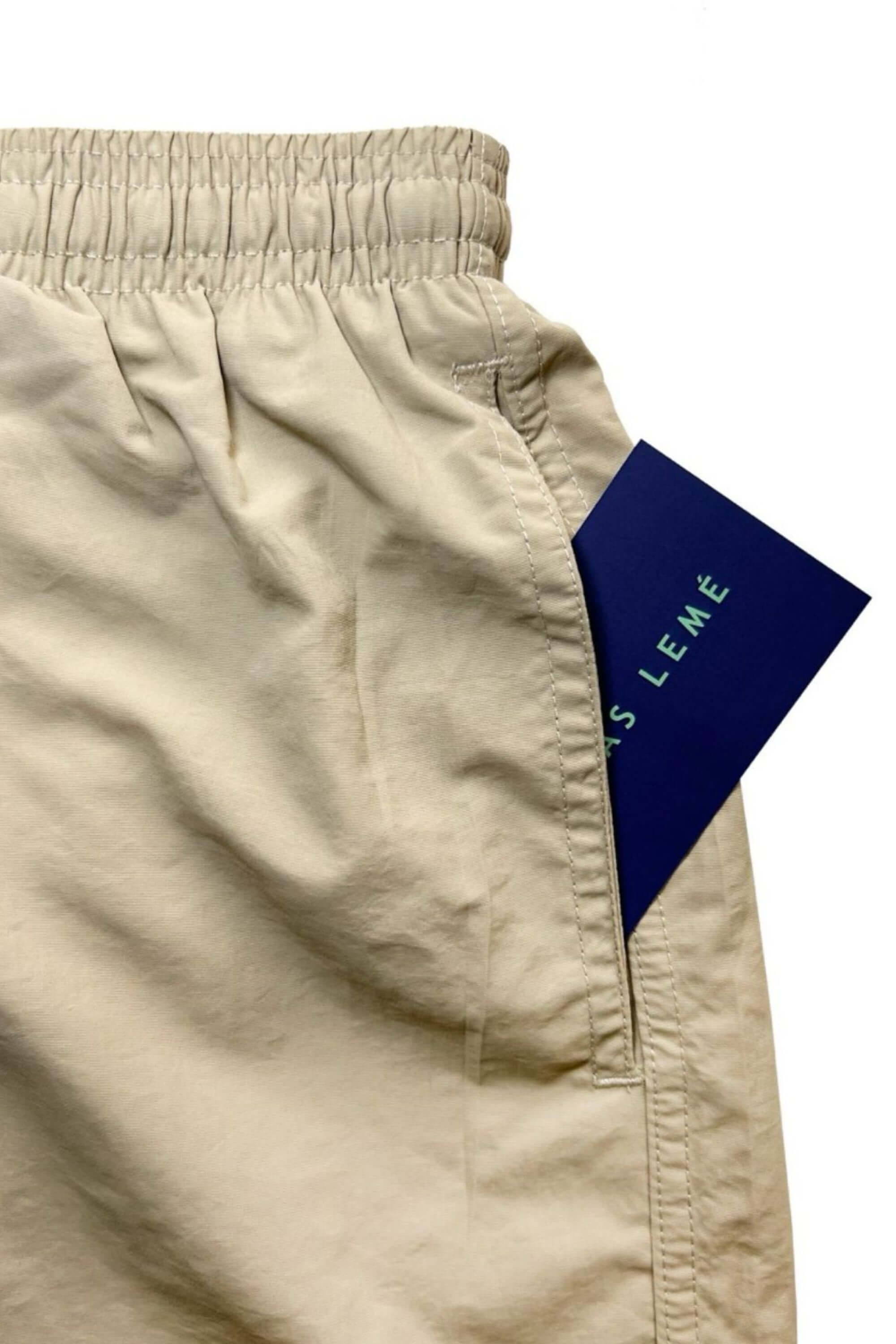 rhuys swim short beige front pocket view #color_beige
