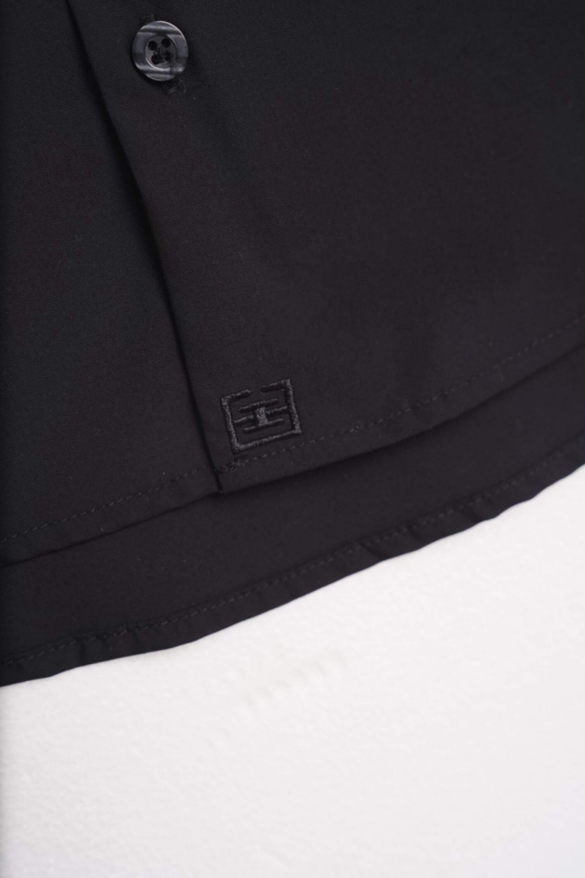 riviera bamboo shirt black logo view #color_black