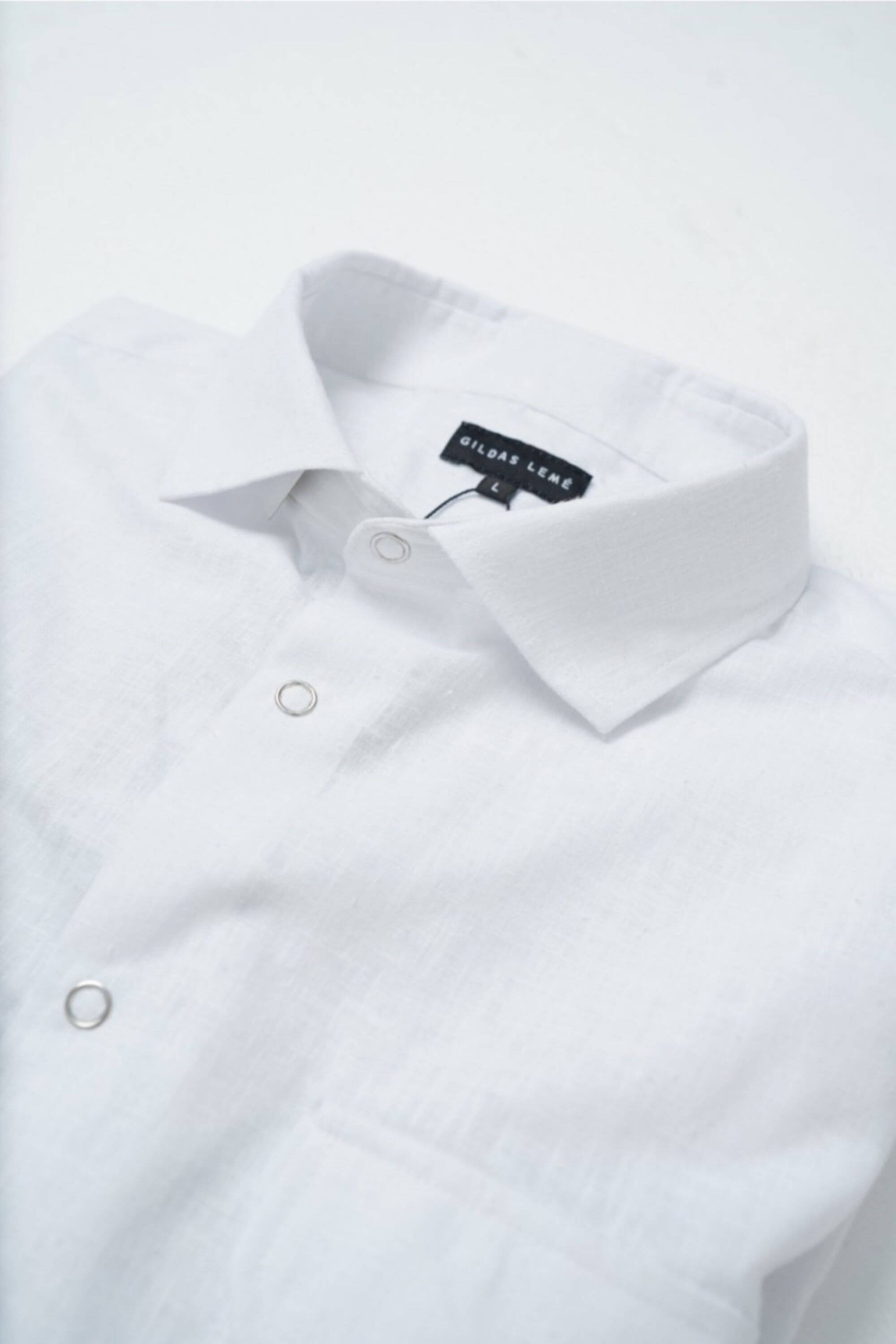 safari linen shirt white collar view