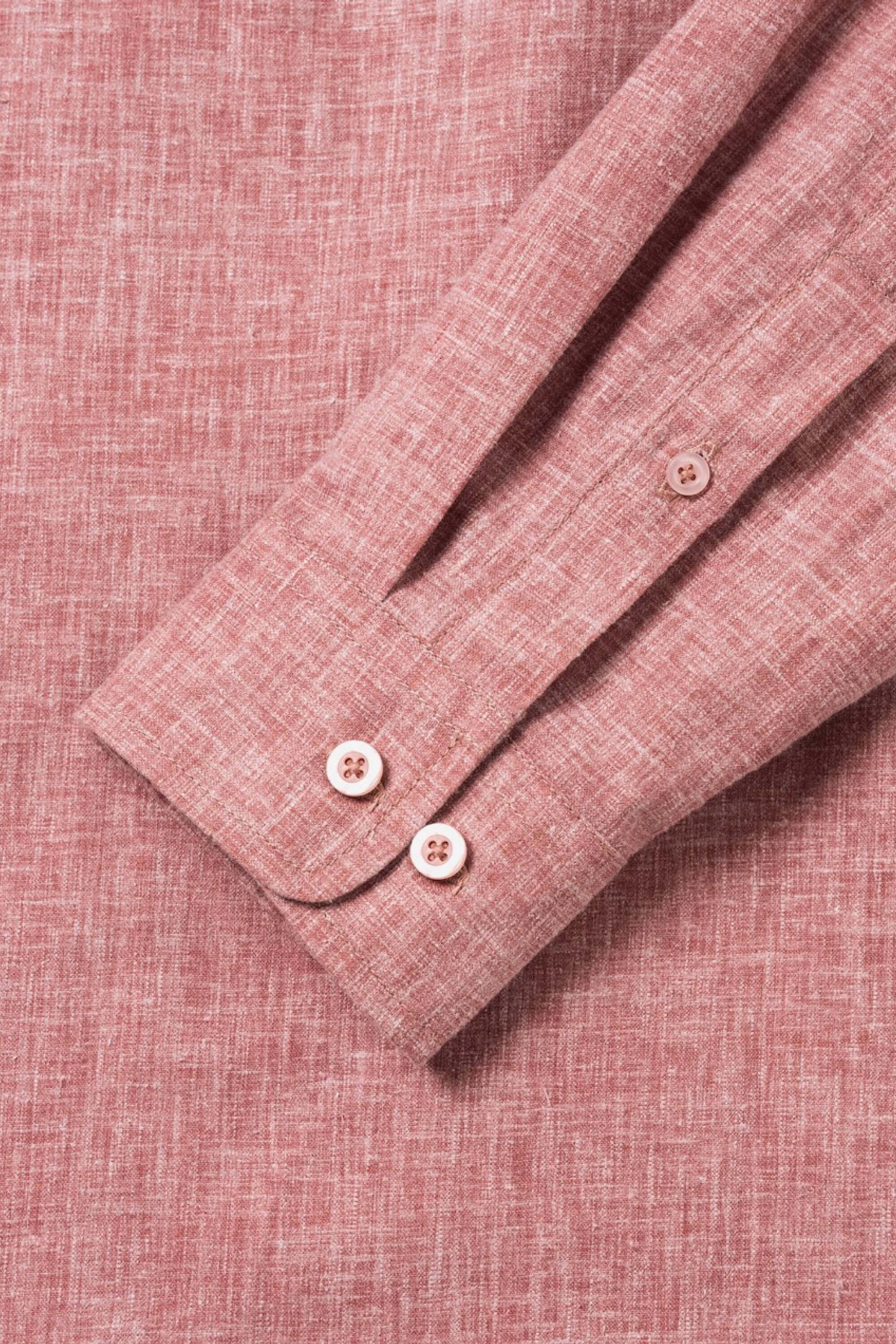 tet linen mandarin collar shirt sleeve view #color_red brick