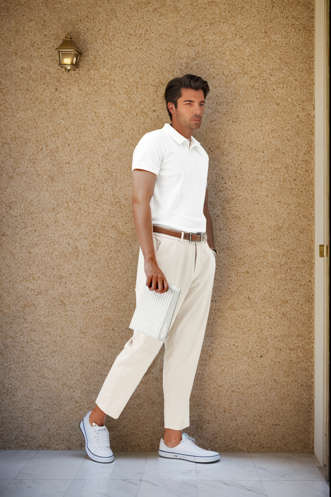 SUMMER ESSENTIAL CHINO REGULAR FIT PANTS WITH BELT LOOPS